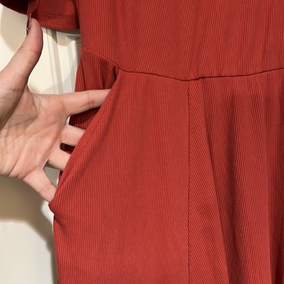 Torrid rust crew Tshirt dress modern flattering new M/L 00 nwt orange coral - Picture 4 of 5